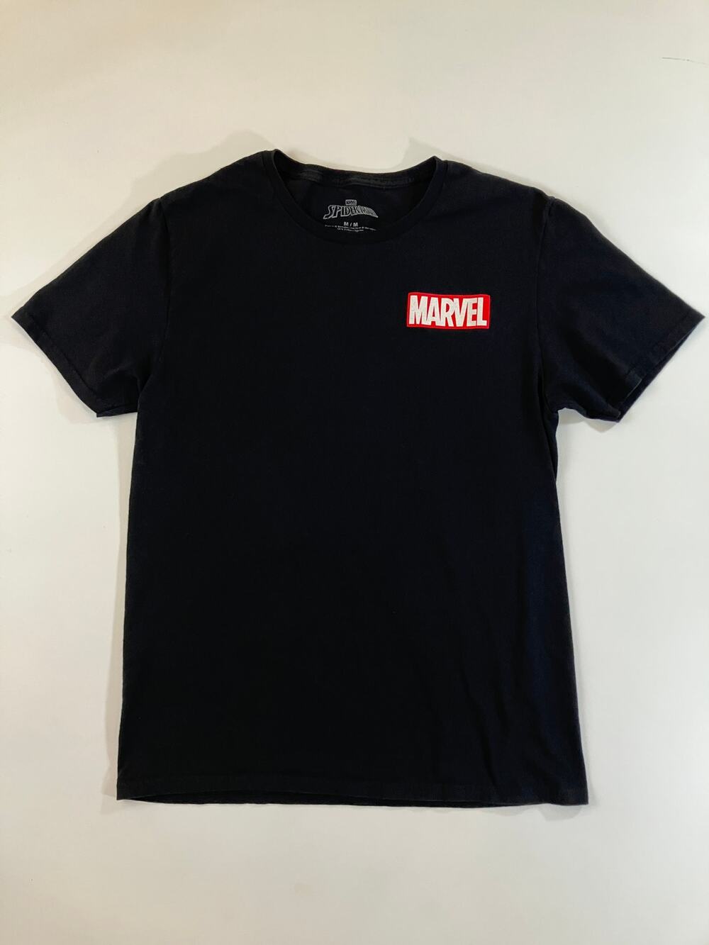 Marvel Spider-Man Men Medium Black Graphic T Shirt Comic Cover Back Print Logo